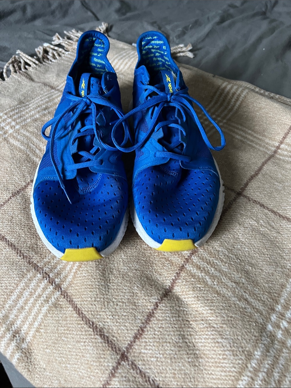 Reebok Royal Blue Sneakers with Yellow Accents